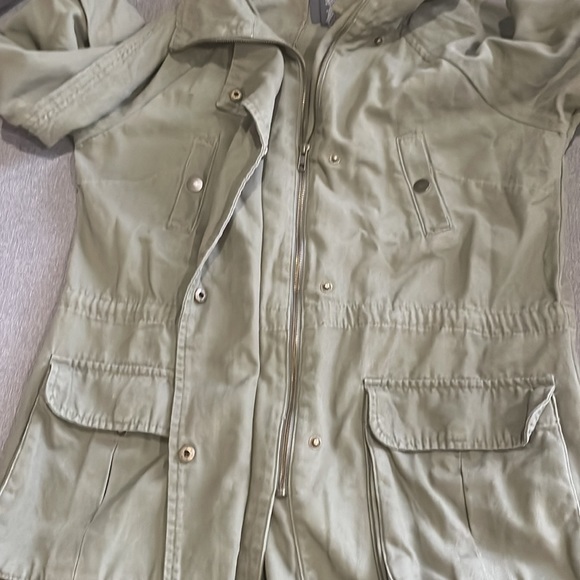 Matty M Army Green Utility anorak style Jacket with optional folded sleeves - Picture 12 of 13